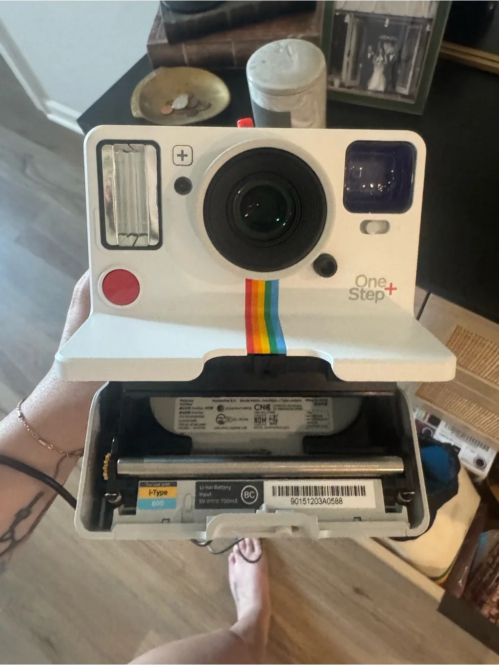Polaroid OneStep+ Instant Camera in White with Rainbow Stripe